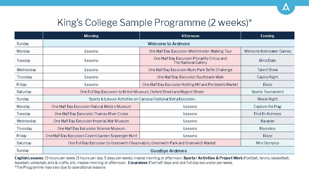 Ardmore London King's College — summer school in the UK Ardmore